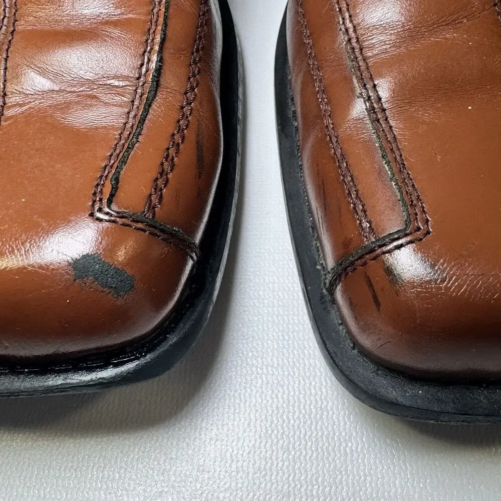 Steve Madden P Fire Mens 13 Loafer‎ Shoes Brown Leather Square Toe